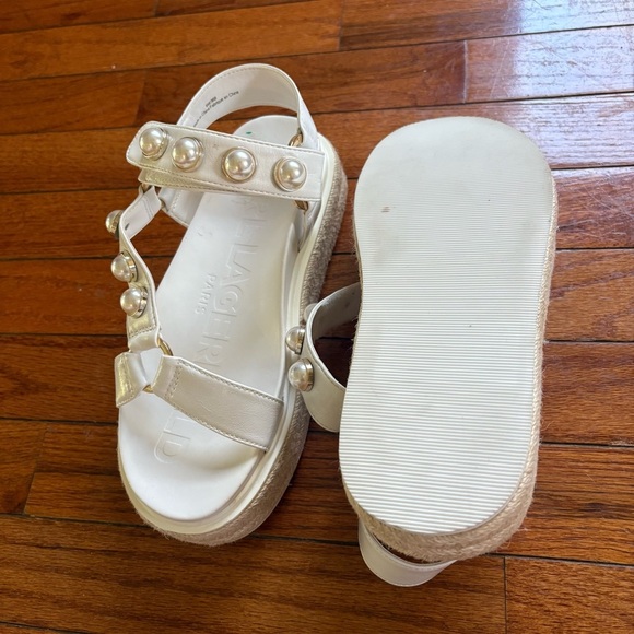 Karl Lagerfeld Patzi Embellished Leather Espadrille Sandals - Size 6 - Picture 7 of 7